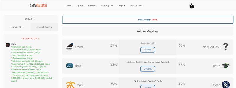 csgopolygon com legit betting site skins