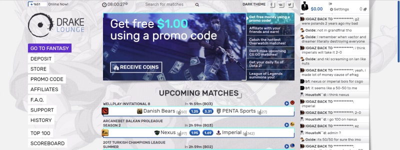 drakelounge legit cs go betting site